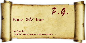 Pacz Gábor névjegykártya